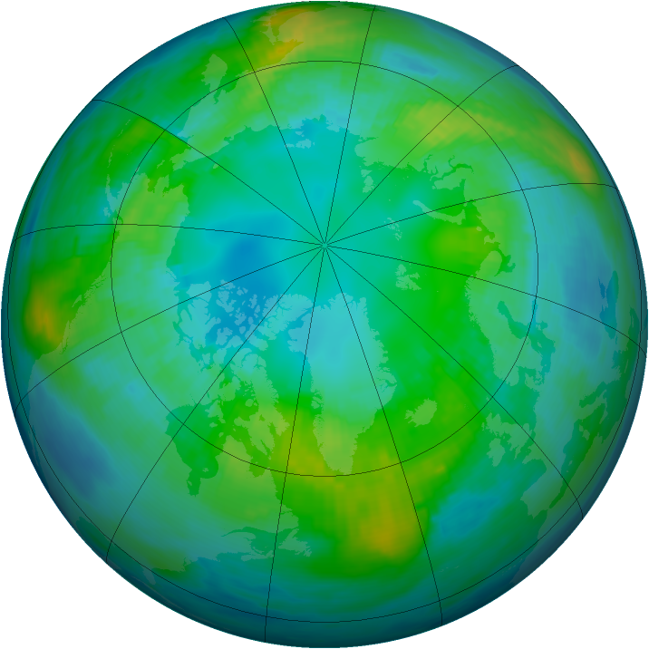 Arctic ozone map for 25 October 1982